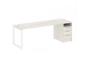 Рабочая станция с тумбой на О-образном м/к 2212x720x750 Metal System Quattro 5x5 images