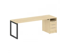 Рабочая станция с тумбой на О-образном м/к 2212x720x750 Metal System Quattro 5x5 images