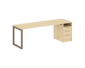 Рабочая станция с тумбой на О-образном м/к 2212x720x750 Metal System Quattro 5x5 images