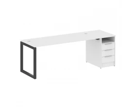 Рабочая станция с тумбой на О-образном м/к 2212x720x750 Metal System Quattro 5x5 images
