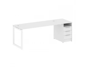 Рабочая станция с тумбой на О-образном м/к 2212x720x750 Metal System Quattro 5x5 images