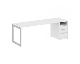 Рабочая станция с тумбой на О-образном м/к 2212x720x750 Metal System Quattro 5x5 images
