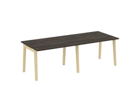 Стол переговорный (2 столешницы), опоры - массив дерева 236x98x75 Onix Wood images