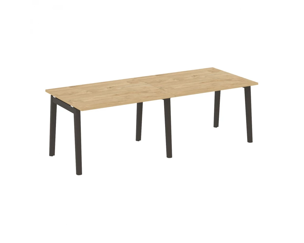 Стол переговорный (2 столешницы), опоры - массив дерева 236x98x75 Onix Wood