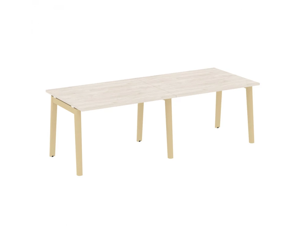 Стол переговорный (2 столешницы), опоры - массив дерева 236x98x75 Onix Wood