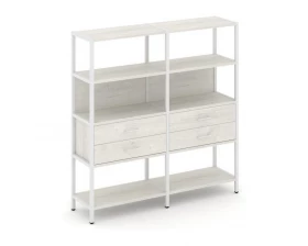 Двухсекционный стеллаж четырехярусный с ящиками 1590х400х1613 Shelf System images