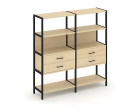 Двухсекционный стеллаж четырехярусный с ящиками 1590х400х1613 Shelf System images