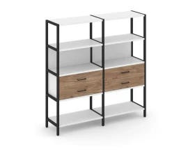 Двухсекционный стеллаж четырехярусный с ящиками 1590х400х1613 Shelf System images