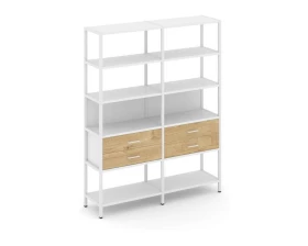 Двухсекционный стеллаж пятиярусный с ящиками 1590х400х1980 Shelf System images