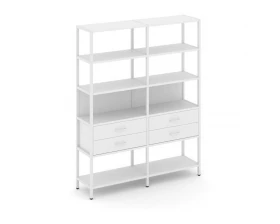 Двухсекционный стеллаж пятиярусный с ящиками 1590х400х1980 Shelf System images