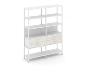 Двухсекционный стеллаж пятиярусный с ящиками 1590х400х1980 Shelf System images