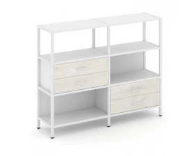 Двухсекционный стеллаж трехярусный с ящиками на двух ярусах 1590х400х1246 Shelf System images