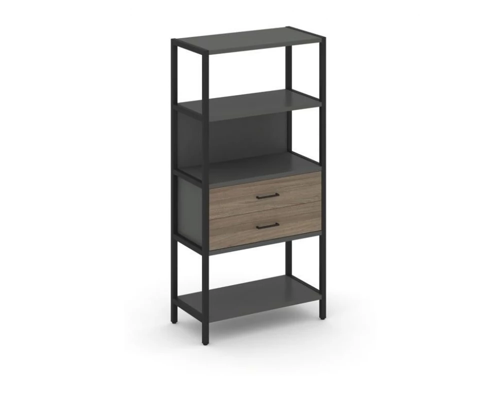 Односекционный стеллаж четырехярусный с ящиками 810х400х1613 Shelf System