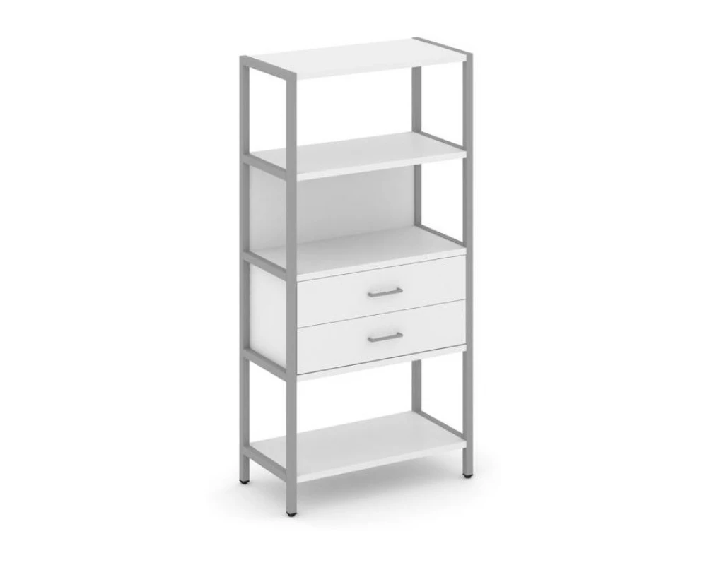 Односекционный стеллаж четырехярусный с ящиками 810х400х1613 Shelf System