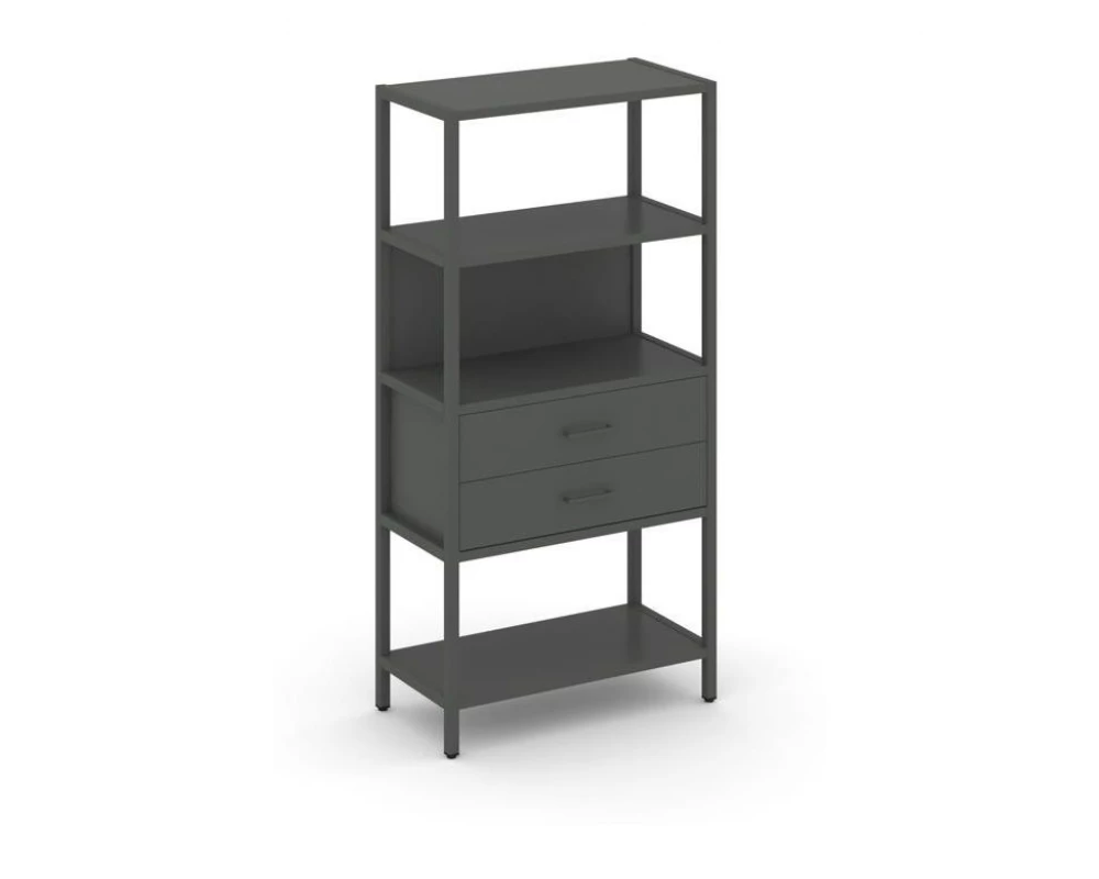 Односекционный стеллаж четырехярусный с ящиками 810х400х1613 Shelf System