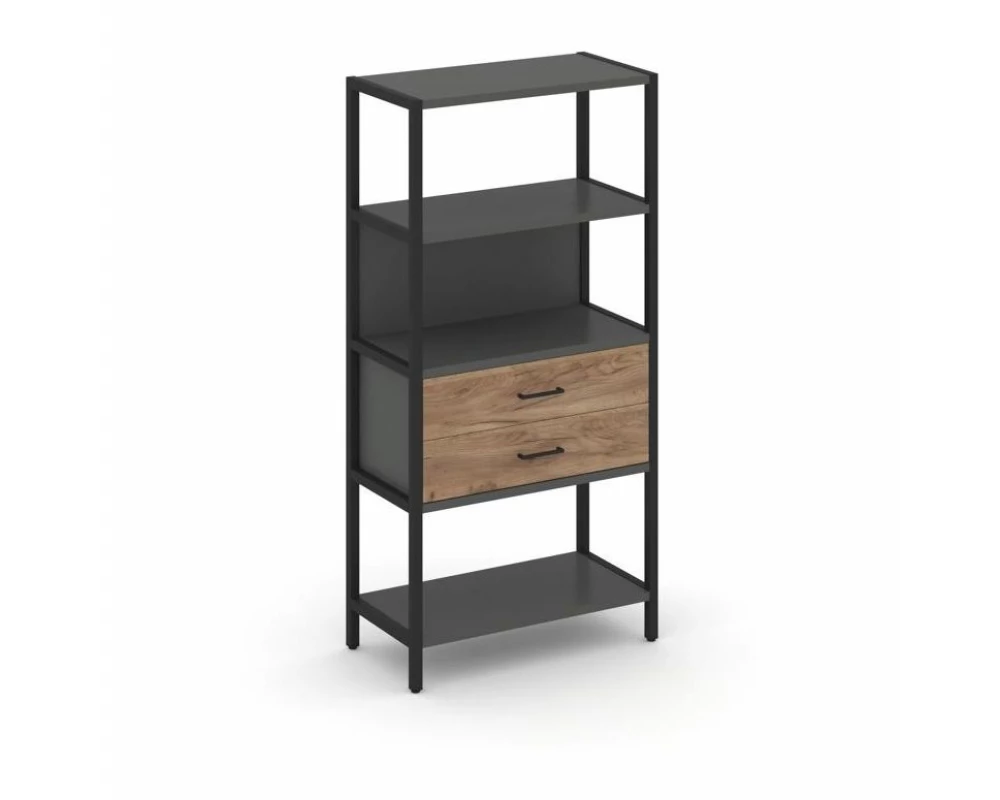 Односекционный стеллаж четырехярусный с ящиками 810х400х1613 Shelf System