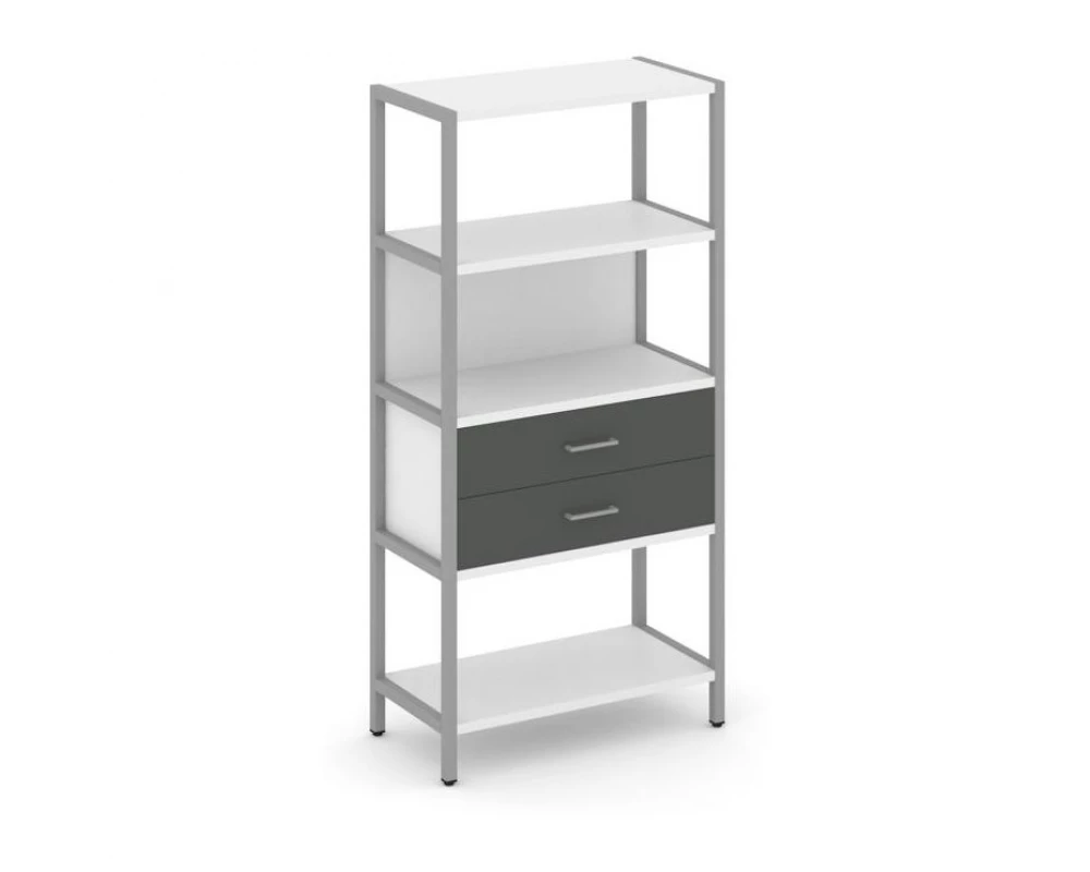 Односекционный стеллаж четырехярусный с ящиками 810х400х1613 Shelf System