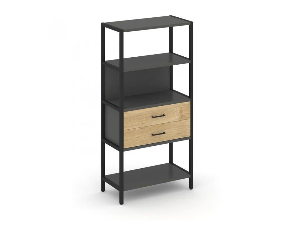 Односекционный стеллаж четырехярусный с ящиками 810х400х1613 Shelf System