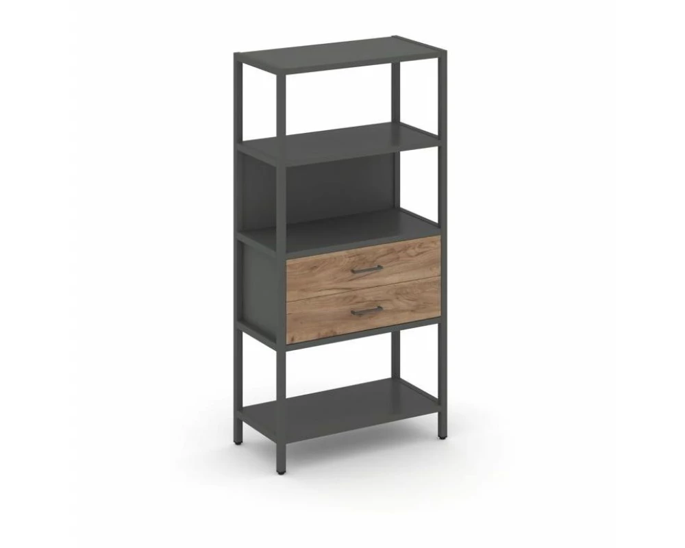 Односекционный стеллаж четырехярусный с ящиками 810х400х1613 Shelf System