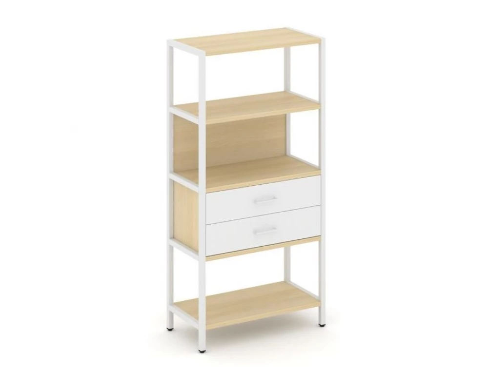 Односекционный стеллаж четырехярусный с ящиками 810х400х1613 Shelf System