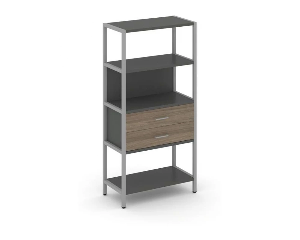 Односекционный стеллаж четырехярусный с ящиками 810х400х1613 Shelf System