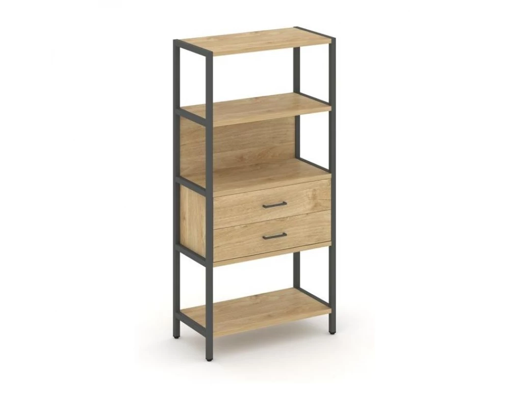 Односекционный стеллаж четырехярусный с ящиками 810х400х1613 Shelf System