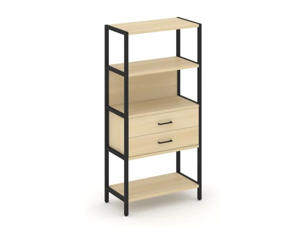 Односекционный стеллаж четырехярусный с ящиками 810х400х1613 Shelf System