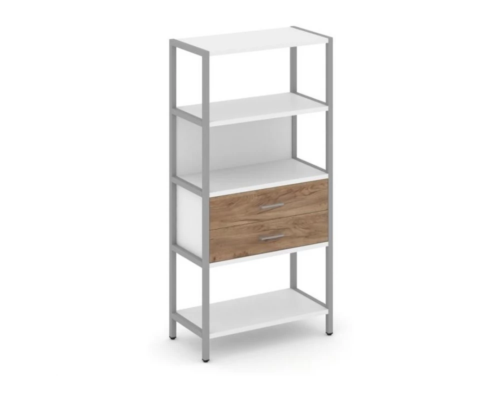 Односекционный стеллаж четырехярусный с ящиками 810х400х1613 Shelf System