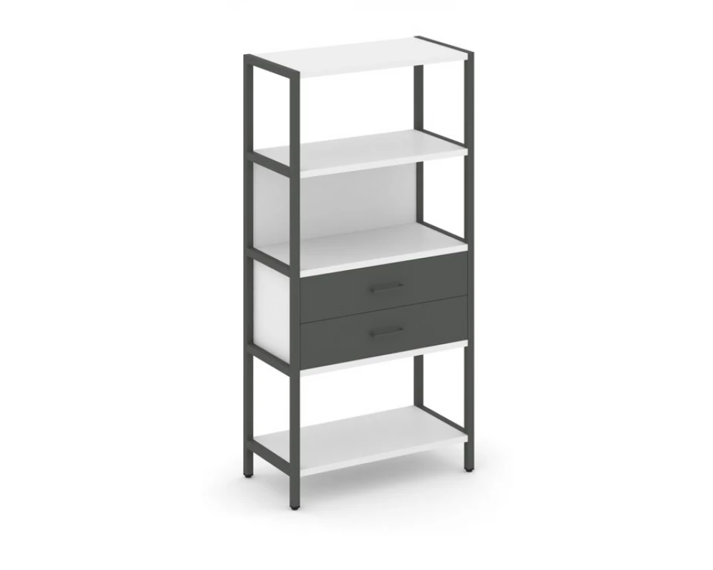 Односекционный стеллаж четырехярусный с ящиками 810х400х1613 Shelf System
