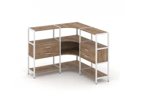 Трехсекционный угловой стеллаж трехярусный с ящиками 1590х1590х1246 Shelf System images