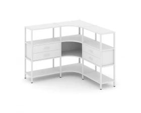 Трехсекционный угловой стеллаж трехярусный с ящиками 1590х1590х1246 Shelf System images