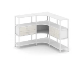 Трехсекционный угловой стеллаж трехярусный с ящиками 1590х1590х1246 Shelf System images