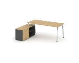 Стол письменный с греденцией левой на А-образном каркасе 1380x800x750 Style Project Direct Lux images