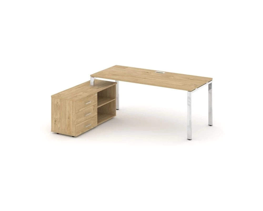 Стол письменный с греденцией левой на П-образном каркасе 1780x800x750 Style Project Direct Lux