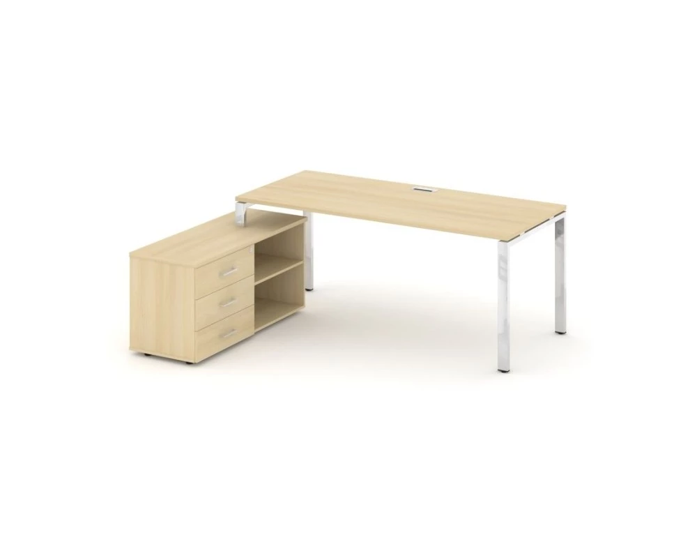 Стол письменный с греденцией левой на П-образном каркасе 1780x800x750 Style Project Direct Lux