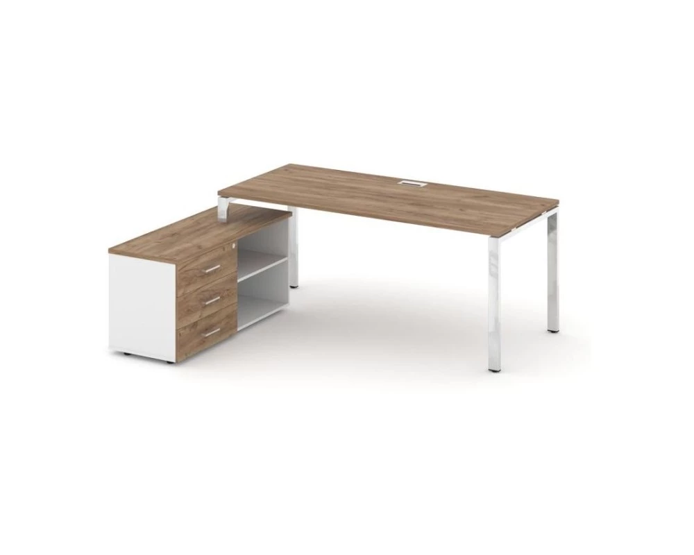 Стол письменный с греденцией левой на П-образном каркасе 1780x800x750 Style Project Direct Lux