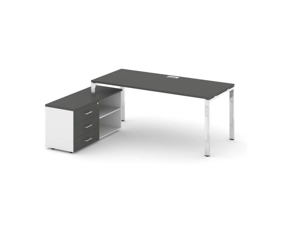 Стол письменный с греденцией левой на П-образном каркасе 1780x800x750 Style Project Direct Lux