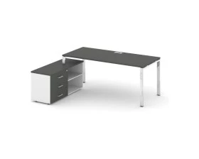 Стол письменный с греденцией левой на П-образном каркасе 1780x800x750 Style Project Direct Lux images