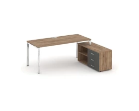 Стол письменный с греденцией правой на П-образном каркасе 1380x700x750 Style Project Direct Lux images