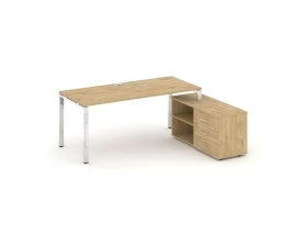 Стол письменный с греденцией правой на П-образном каркасе 1580x800x750 Style Project Direct Lux images