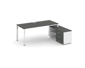 Стол письменный с греденцией правой на П-образном каркасе 1580x800x750 Style Project Direct Lux images