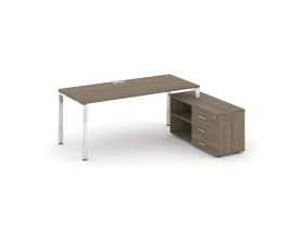 Стол письменный с греденцией правой на П-образном каркасе 1780x700x750 Style Project Direct Lux images