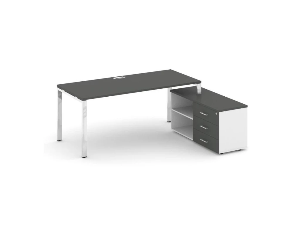 Стол письменный с греденцией правой на П-образном каркасе 1780x800x750 Style Project Direct Lux