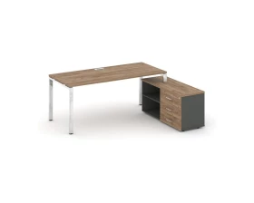 Стол письменный с греденцией правой на П-образном каркасе 1980x700x750 Style Project Direct Lux images