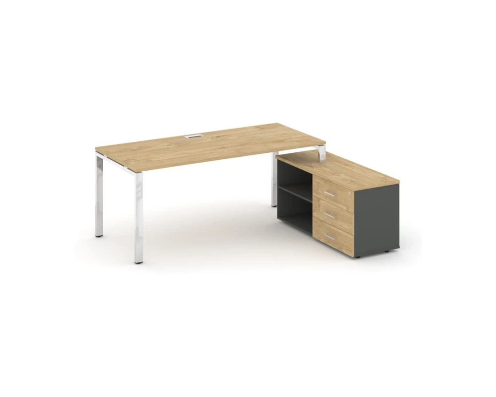 Стол письменный с греденцией правой на П-образном каркасе 1980x700x750 Style Project Direct Lux