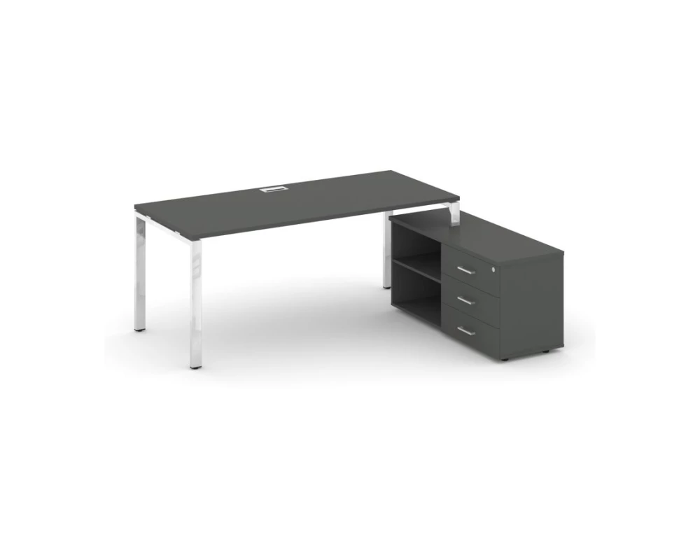 Стол письменный с греденцией правой на П-образном каркасе 1980x700x750 Style Project Direct Lux