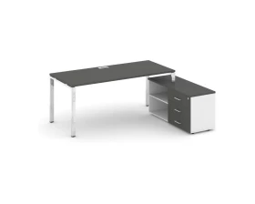 Стол письменный с греденцией правой на П-образном каркасе 1980x700x750 Style Project Direct Lux images