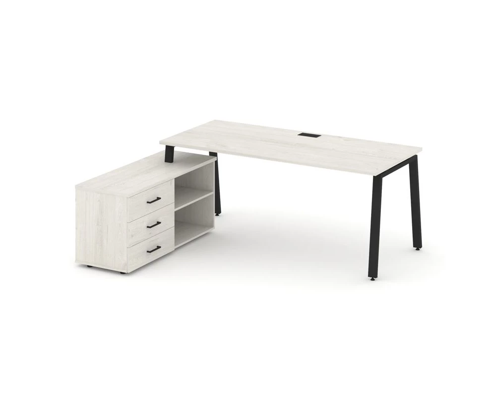 Стол письменный с греденцией левой на А-образном каркасе 1580x1580x750 Style Project Direct