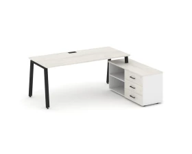 Стол письменный с греденцией правой на А-образном каркасе 2180x1480x750 Style Project Direct images