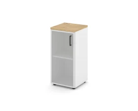 Шкаф низкий узкий левый мат. стекло 400x400x833 зад. стенка HDF Стайл Проджект / Style Project images